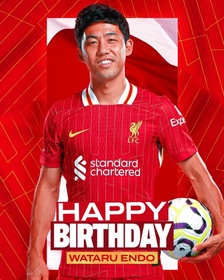  利物浦祝遠(yuǎn)藤航32歲生日快樂，球員加盟紅軍至今出戰(zhàn)62場(chǎng)比賽