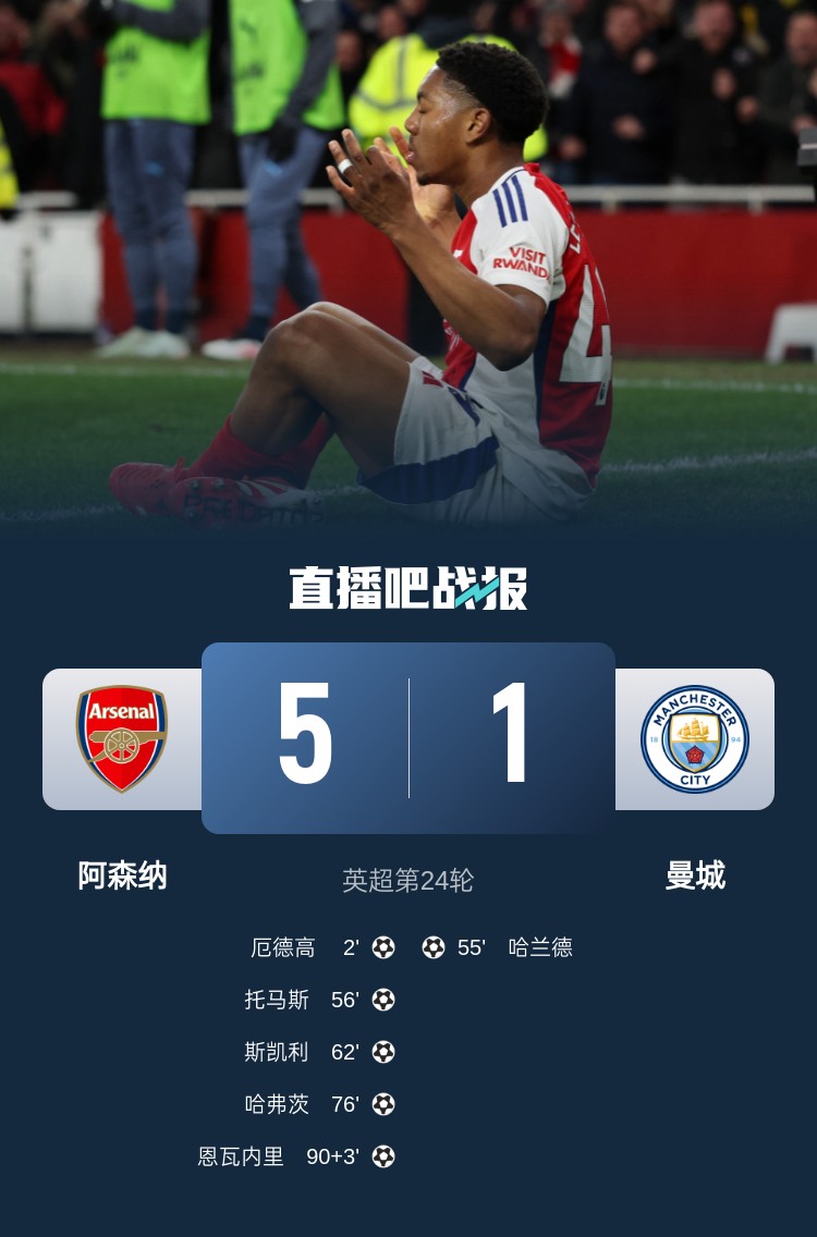  硬氣槍手無畏強敵！阿森納本賽季5-1碾壓曼城，3-0完勝皇馬